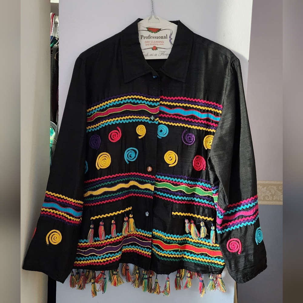 Allure tassel silk blouse